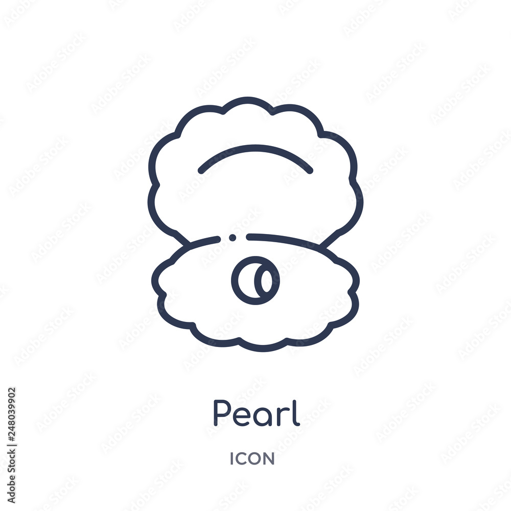 pearl icon from nautical outline collection. Thin line pearl icon isolated on white background. pearl icon from nautical outline collection. Thin line pearl icon isolated on white background.