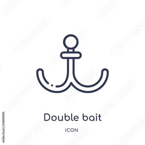 double bait icon from nautical outline collection. Thin line double bait icon isolated on white background.