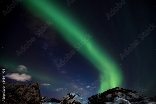 northern Lights  aurora borealis   Lofoten Islands  Norway