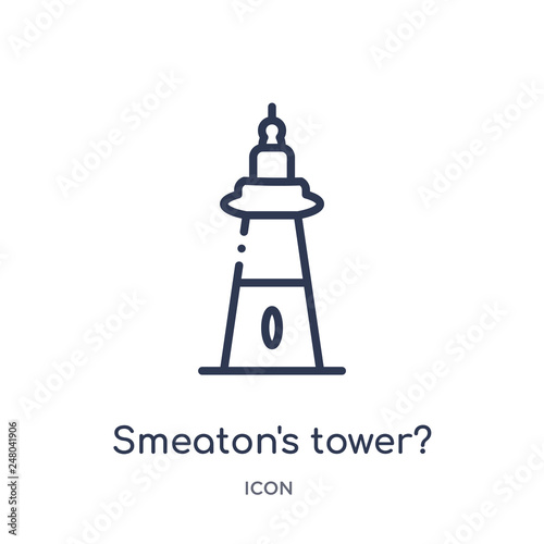 smeaton's tower? icon from nautical outline collection. Thin line smeaton's tower? icon isolated on white background. photo