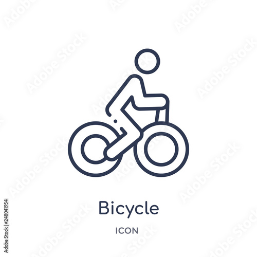 bicycle icon from olympic games outline collection. Thin line bicycle icon isolated on white background.