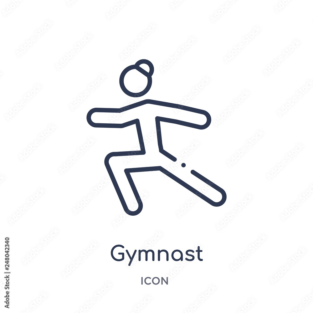 gymnast icon from olympic games outline collection. Thin line gymnast icon isolated on white background. gymnast icon from olympic games outline collection. Thin line gymnast icon isolated on white background.