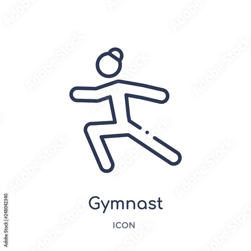 gymnast icon from olympic games outline collection. Thin line gymnast icon isolated on white background.
