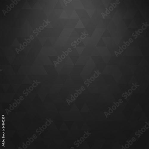 Vector black geometric background with lighting. Abstract texture with triangles.