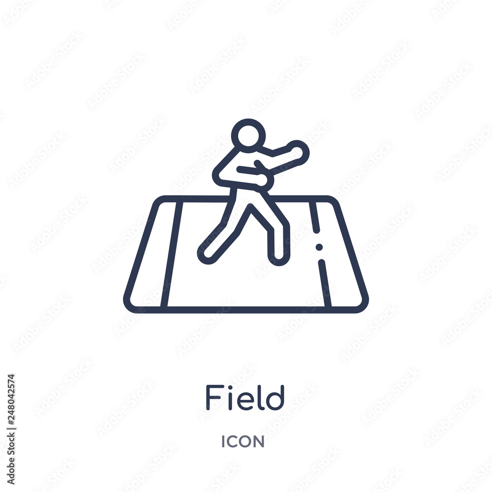 field icon from olympic games outline collection. Thin line field icon isolated on white background.