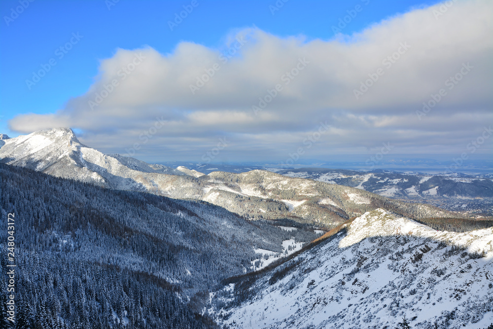 Obraz premium Piękna zima w górach, Tatry Polska