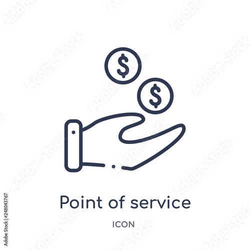 point of service icon from payment outline collection. Thin line point of service icon isolated on white background.