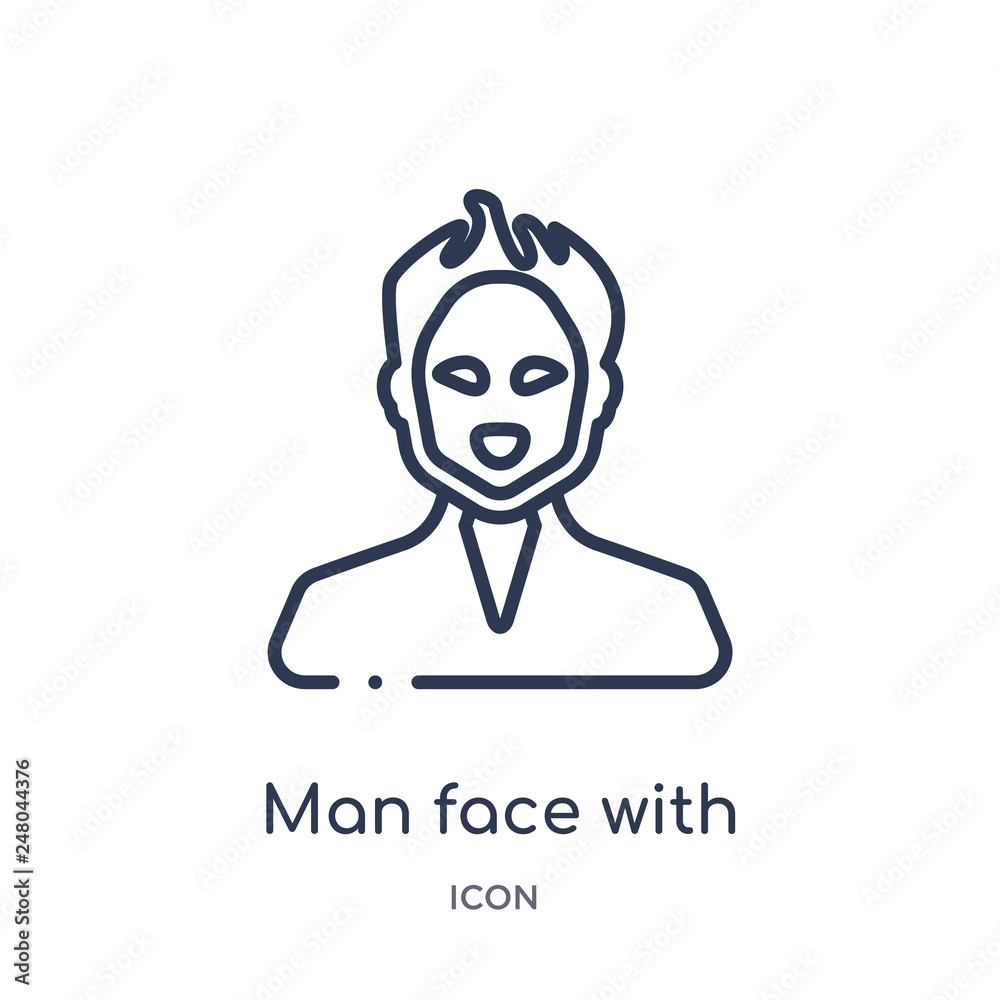 man face with spiky hair icon from people outline collection. Thin line man face with spiky hair icon isolated on white background. man face with spiky hair icon from people outline collection. Thin line man face with spiky hair icon isolated on white background.