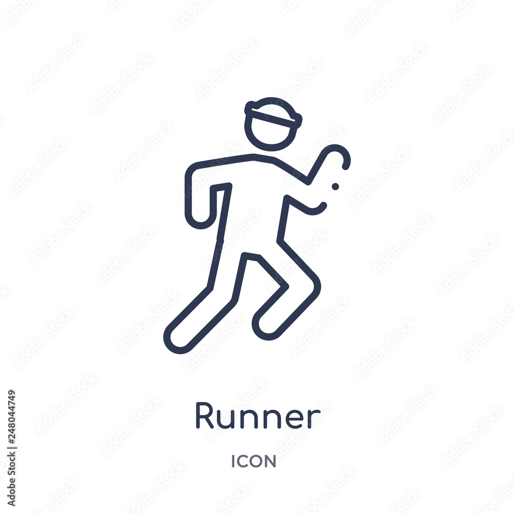 runner icon from people skills outline collection. Thin line runner icon isolated on white background. runner icon from people skills outline collection. Thin line runner icon isolated on white background.