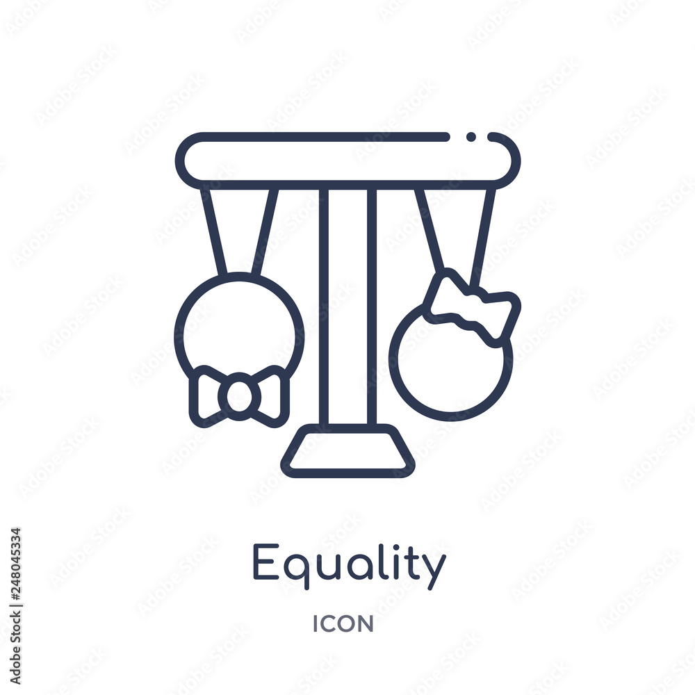 equality icon from people skills outline collection. Thin line equality icon isolated on white background. equality icon from people skills outline collection. Thin line equality icon isolated on white background.