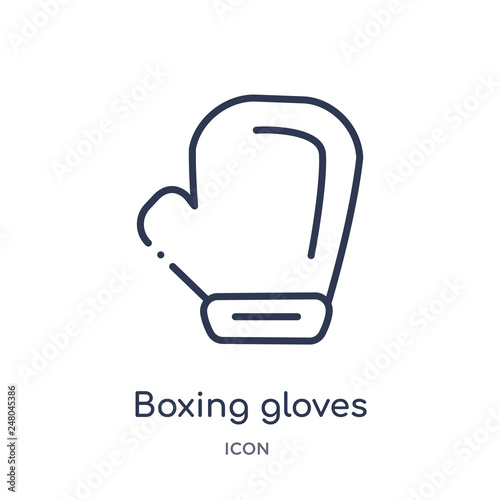 boxing gloves icon from people skills outline collection. Thin line boxing gloves icon isolated on white background.