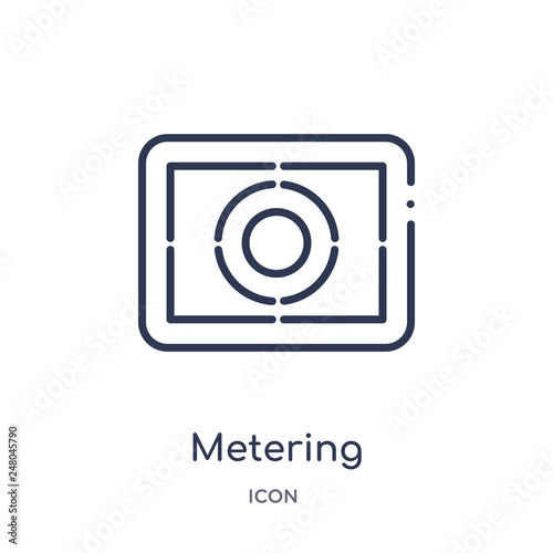 metering icon from photography outline collection. Thin line metering icon isolated on white background.