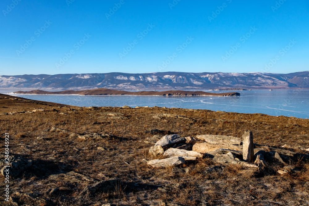 View of the island Ogoy from the island of Olkhon View of the island Ogoy from the island of Olkhon