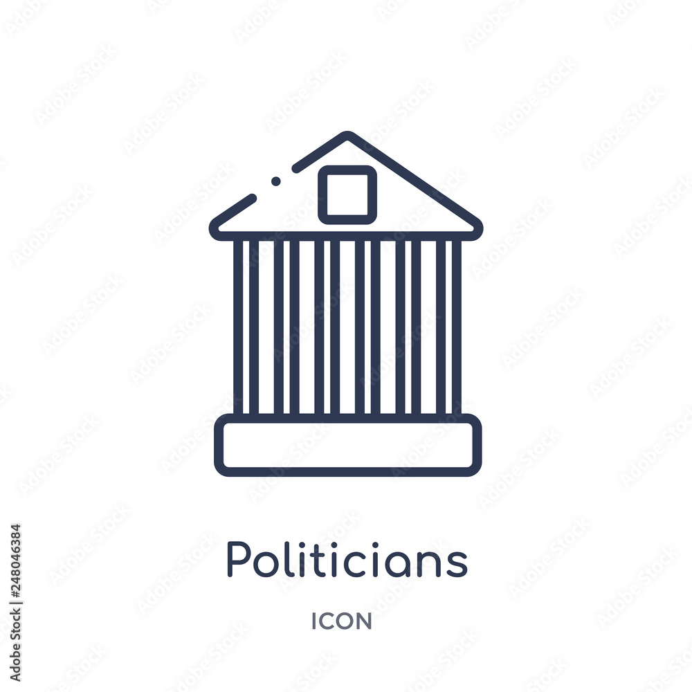 politicians icon from political outline collection. Thin line politicians icon isolated on white background. politicians icon from political outline collection. Thin line politicians icon isolated on white background.