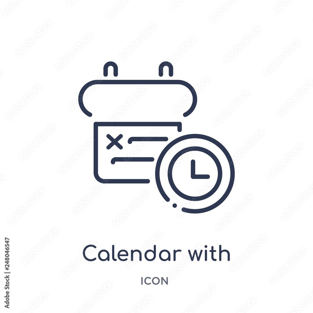 calendar with deadlines icon from productivity outline collection. Thin line calendar with deadlines icon isolated on white background. calendar with deadlines icon from productivity outline collection. Thin line calendar with deadlines icon isolated on white background.