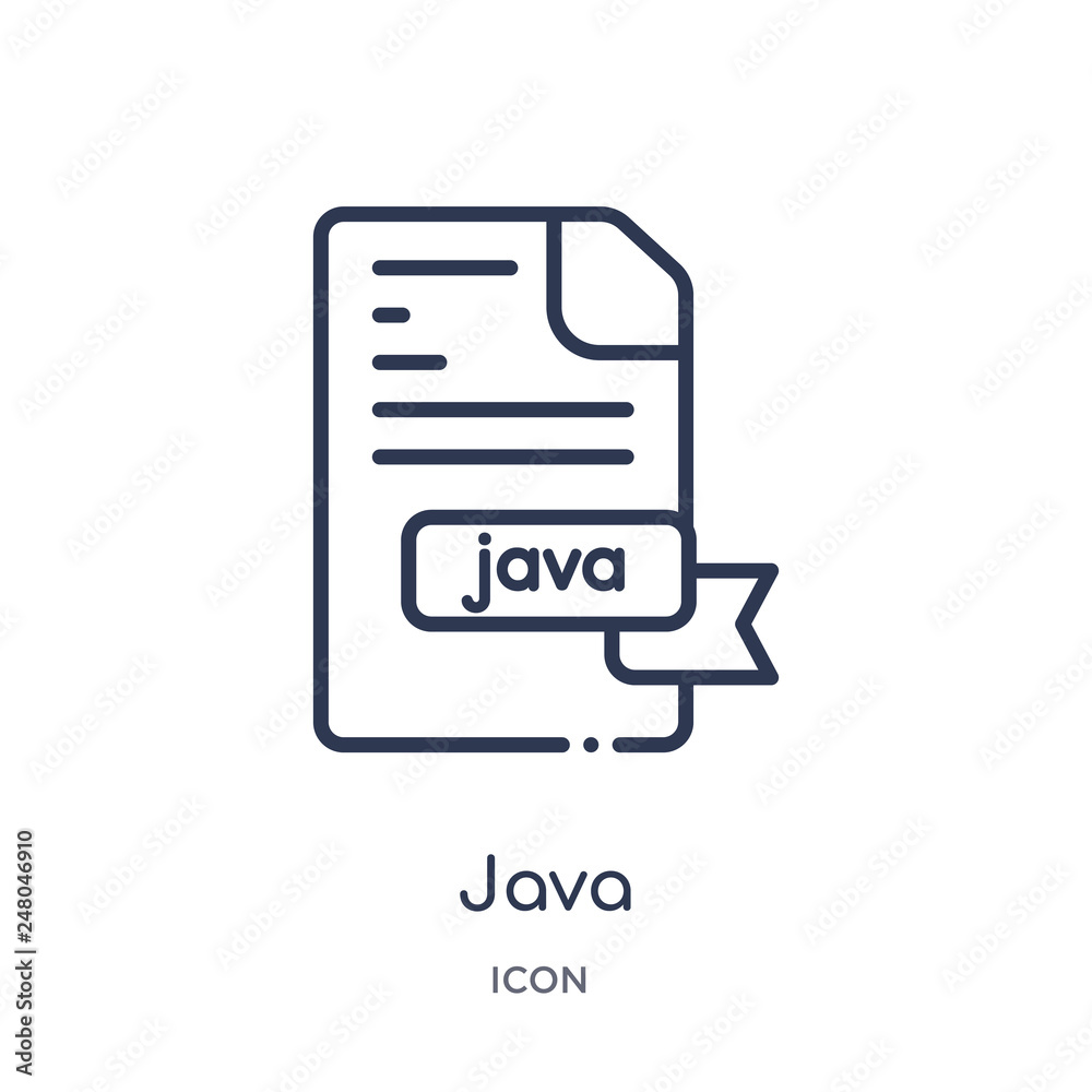 java icon from programming outline collection. Thin line java icon isolated on white background. java icon from programming outline collection. Thin line java icon isolated on white background.