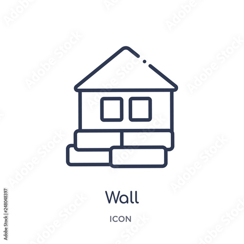 wall icon from real estate outline collection. Thin line wall icon isolated on white background.