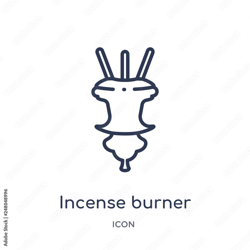 incense burner icon from religion outline collection. Thin line incense  burner icon isolated on white background. Stock Vector | Adobe Stock