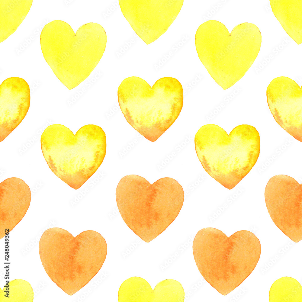 Obraz premium hearts_yellow_pattern