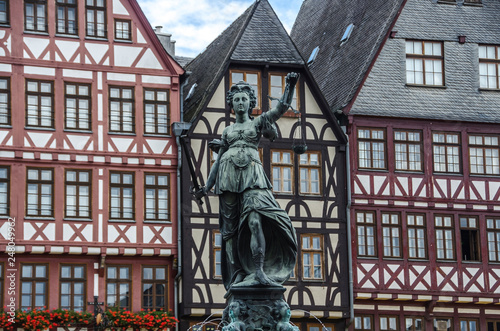 Old traditional buildings in Frankfurt, Germany in a summer
