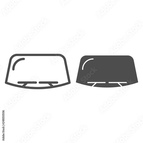 Windshield line and glyph icon. Car window vector illustration isolated on white. Windscreen outline style design, designed for web and app. Eps 10.