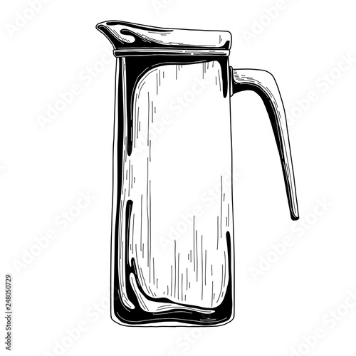 Realistic sketch of a jug. Vector illustration