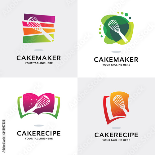 Cake Maker Logo Set Design Template Collection