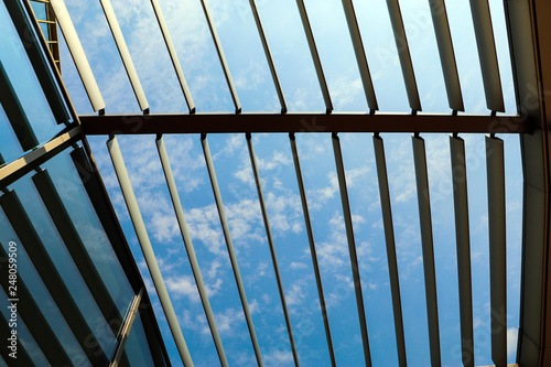 arbour and cloudy sky view from exterior of building in Amsterdam, Netherlands