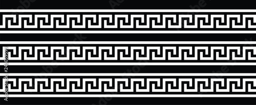 Seamless greek ornament on black and white background