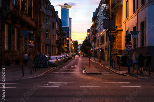 Wallpaper Mural Empty streets in the evening from the Frankfurt, Germany. Torontodigital.ca