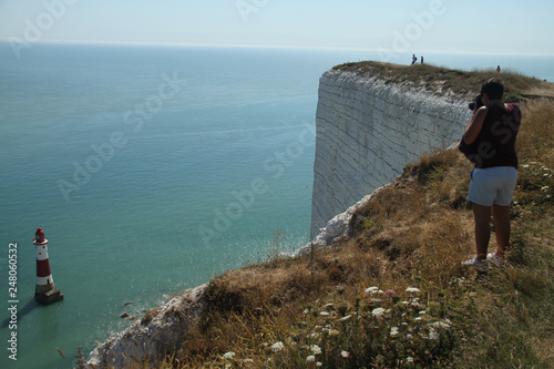 Limestone cliff with view of Beachy Head