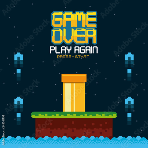 videogame game over concept