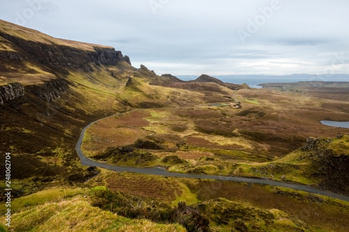 Landscape around Quiraing, Isle of Skye, Scotland, United Kingdom photo