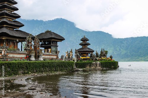 BALI, INDONESIA - November 23, 2013: Pura Ulun Danu Bratan, Hindu Temple on Bratan Lake in Bali, Indonesia. photo