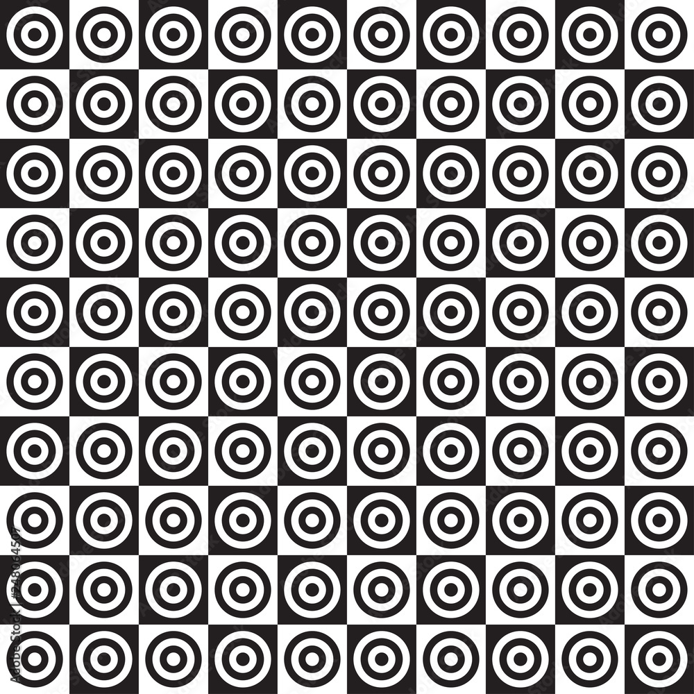 Checkered pattern with circles Checkered pattern with circles