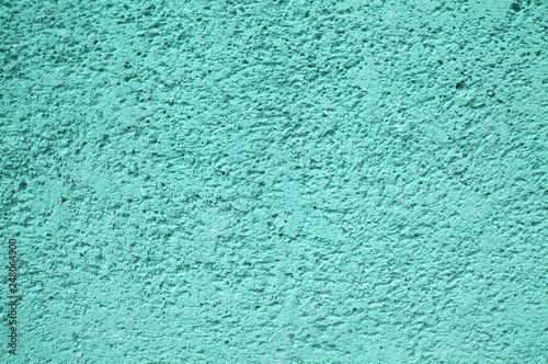 Cyan stucco wall. Abstract background.