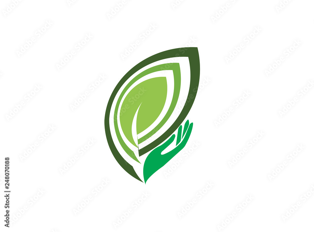 hand with leaves for plants care for logo design hand with leaves for plants care for logo design