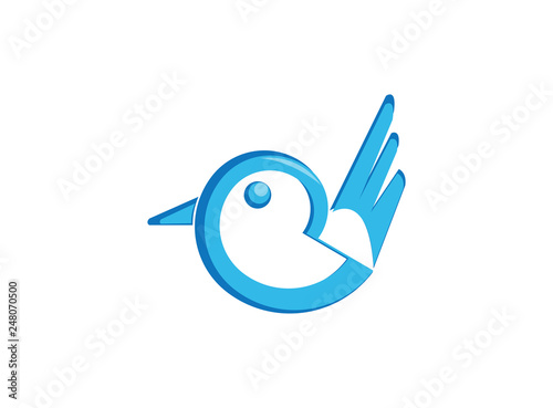 dove bird open wings and fly for logo design