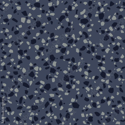 Abstract Terrazzo flooring seamless vector pattern. Imitation texture of concrete mosaic tiles. 
