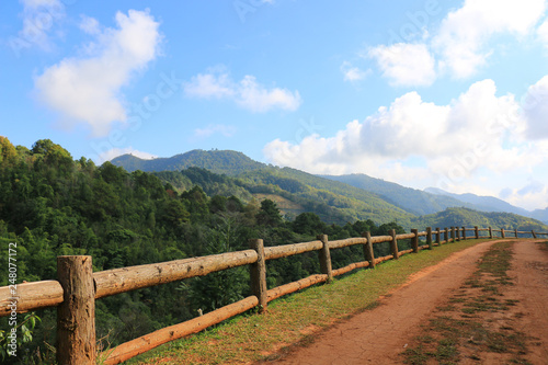 wooden fence in the mountains