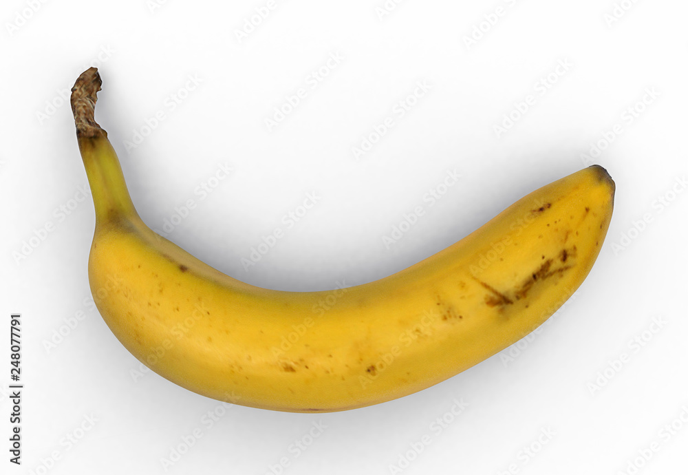 Banana, white background, clipping path