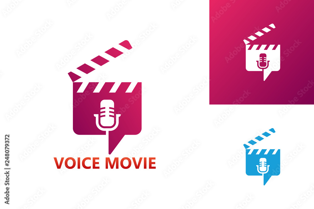 Obraz premium Voice Movie Logo Template Design Vector, Emblem, Design Concept, Creative Symbol, Icon