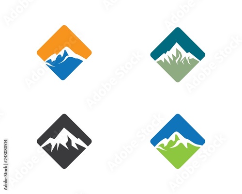 Free Download Mountain logo template vector icon illustration - GFXLoad
