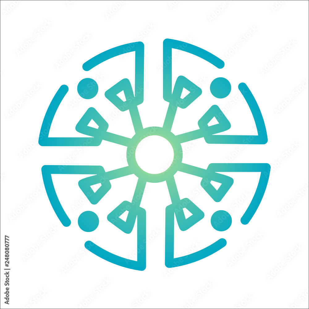 people logo, community flower in circle people logo, community flower in circle