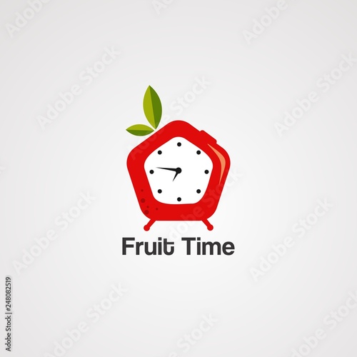 fruit time logo vector, icon, element, and template