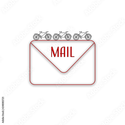 Mail icon. Envelope design. Illustration on white background. For real estate business .