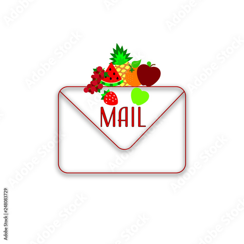 Mail icon. Envelope design. Illustration on white background. For real estate business .