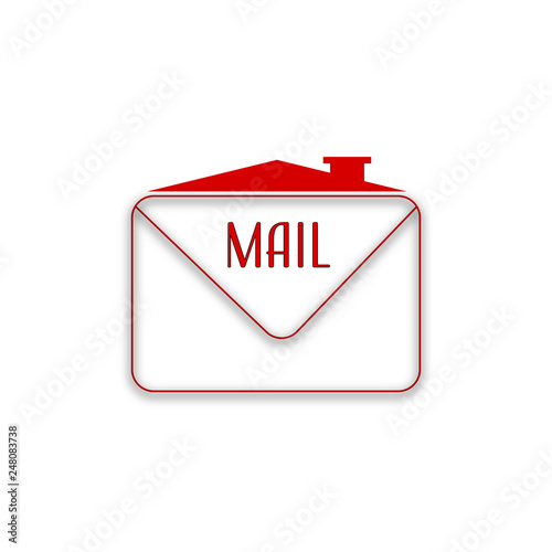 Mail icon. Envelope design. Illustration on white background. For real estate business .