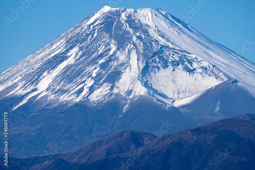Close up the Top of the Mt. Fuji and Its Lip in Japan © bigterry