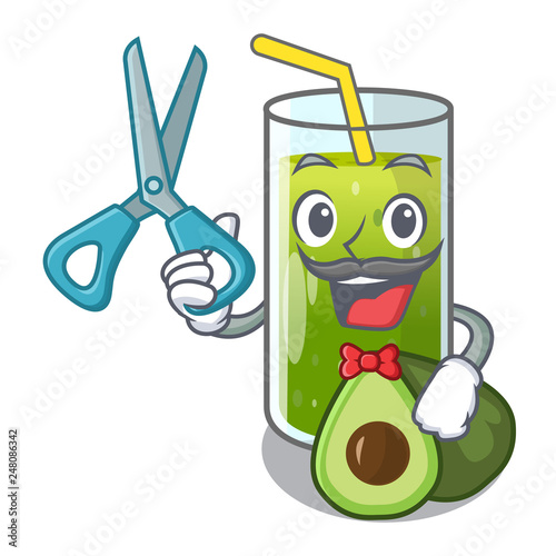 Barber avocado smoothies in a mascot glass